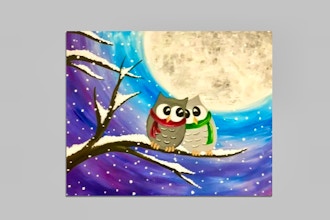 Virtual Paint Nite: Winter Owls in Snow (Ages 6+)